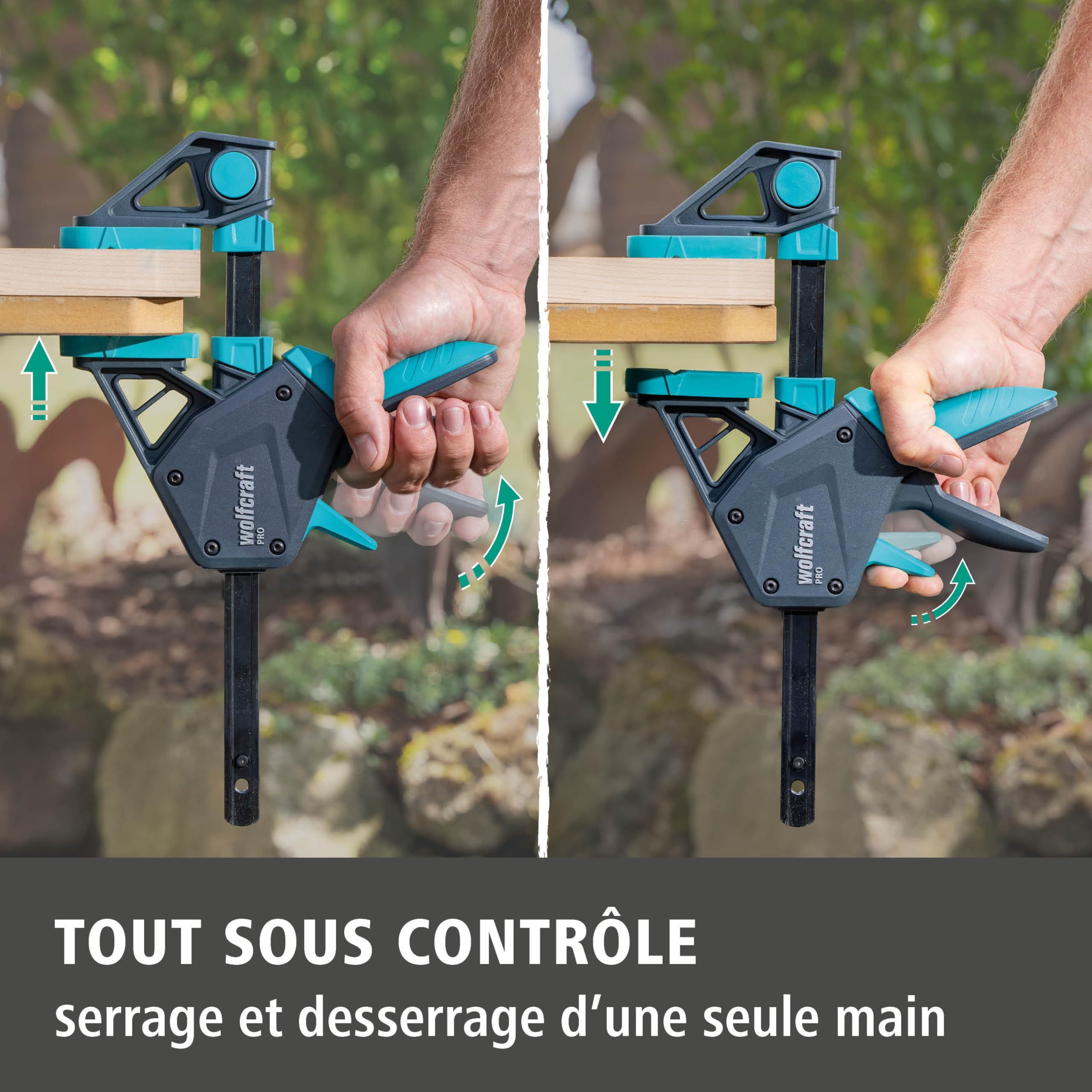 Wolfcraft Kit Serre-joints à une main XL PRO 150 kg 1 060 mm Connecteur 3 pcs