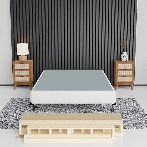 Spring Coil, Somier de madera resistente de 8 pulgadas para soporte de colchón, base de madera natural duradera y fácil de montar, para cama