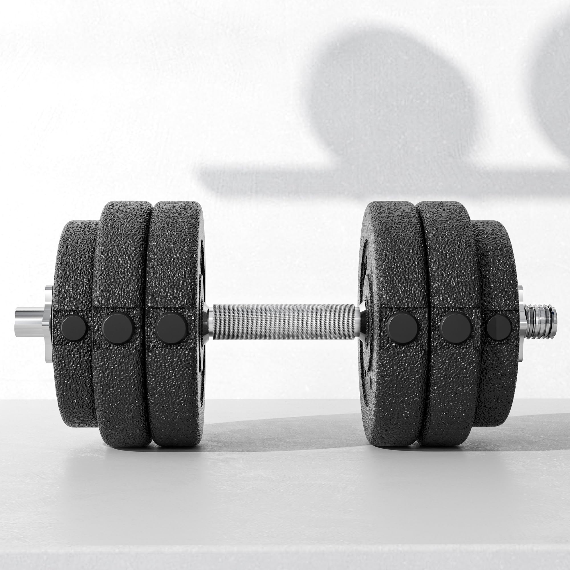 HOMCOM Juego de mancuernas ajustables de 30 kg, pesas de mano para el hogar, oficina, gimnasio, entrenamiento de levantamiento de fitness, color negro