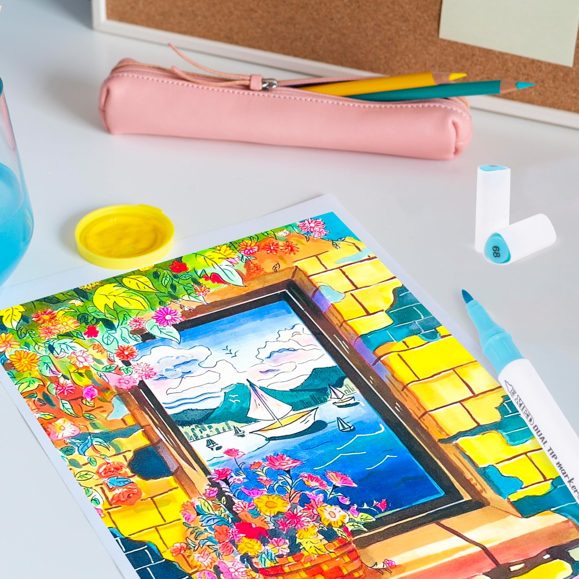 Set di 240 pennarelli ad alcool double punta (fine & broad) - Pennarelli alcool per colorazione, pittura, schizzi, disegno e evidenziazione | Per adulti e appassionati d’arte