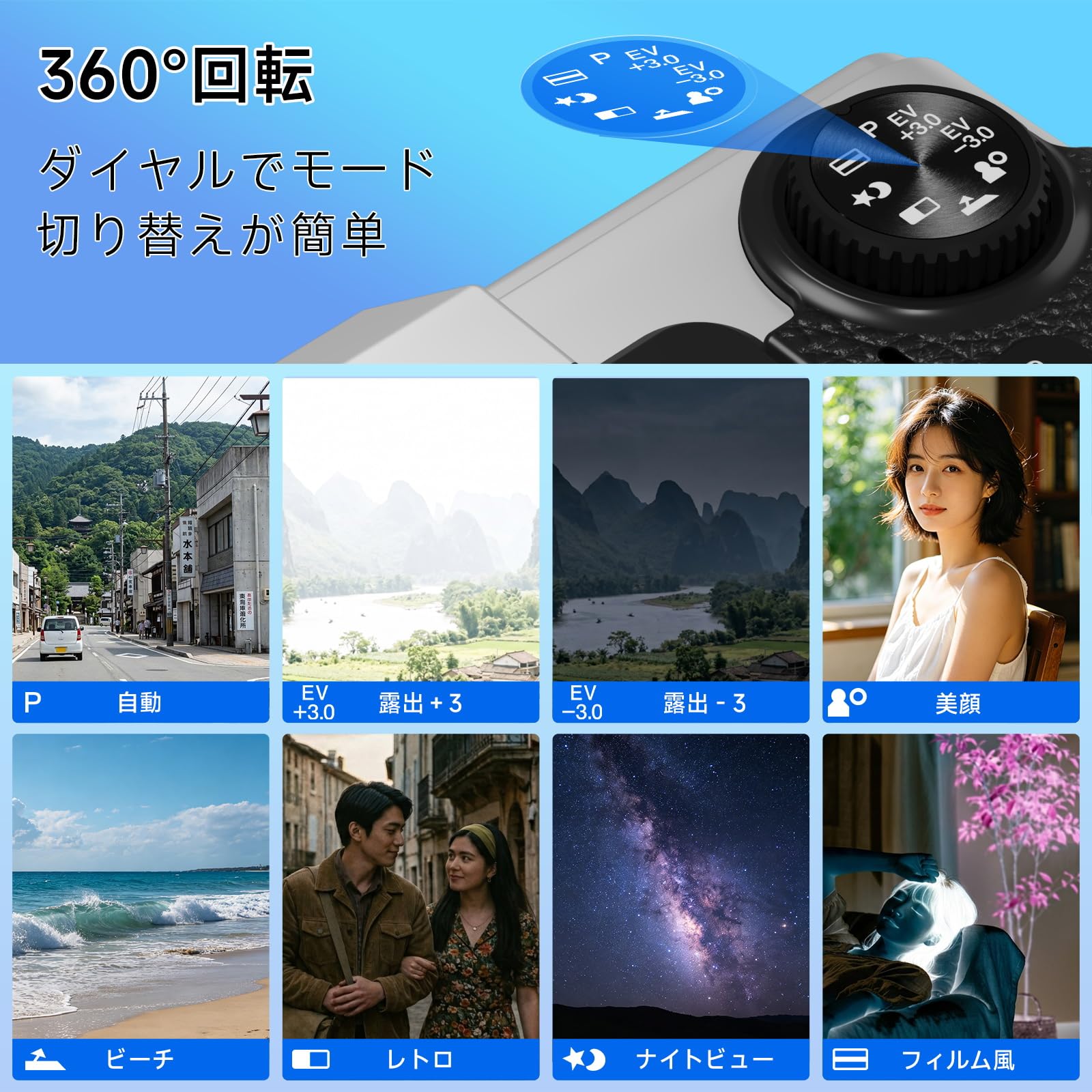 Amazon | CLCRHBK デジタルカメラ 5K 7500万画素 スマホに転送 OTG対応