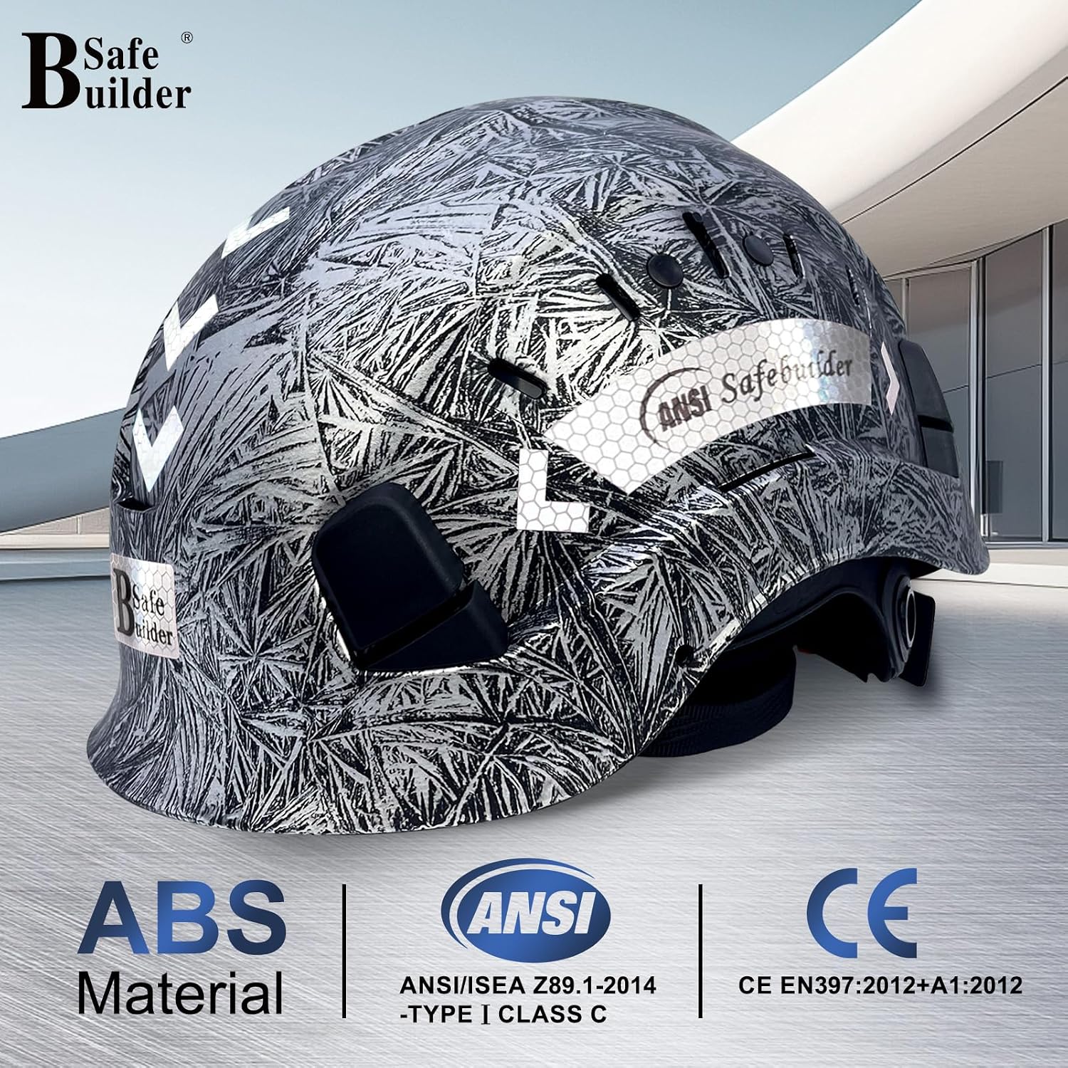 Construction Safety Helmet ABS Hard Hat Adjustable Ventilation System Hardhats Industrial Work Head Protection for Men Certified ANSI/ISEA Z89.1
