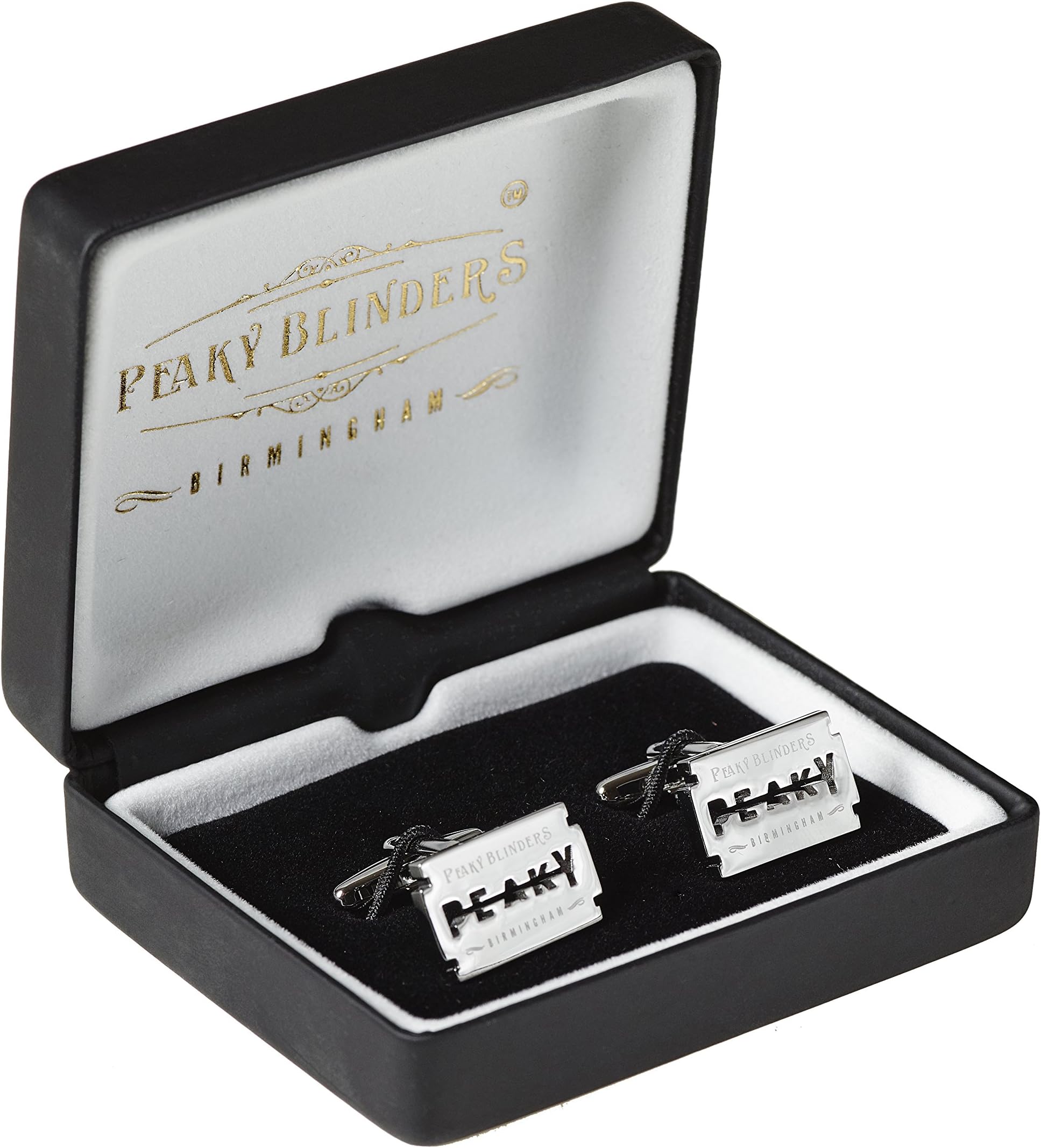 Peaky Blinders Cufflinks with Presentation Box Silver, One Size, Alloy Steel