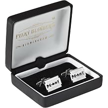 Leeboom Peaky Blinders Cufflinks with Presentation Box, Regular, Silver