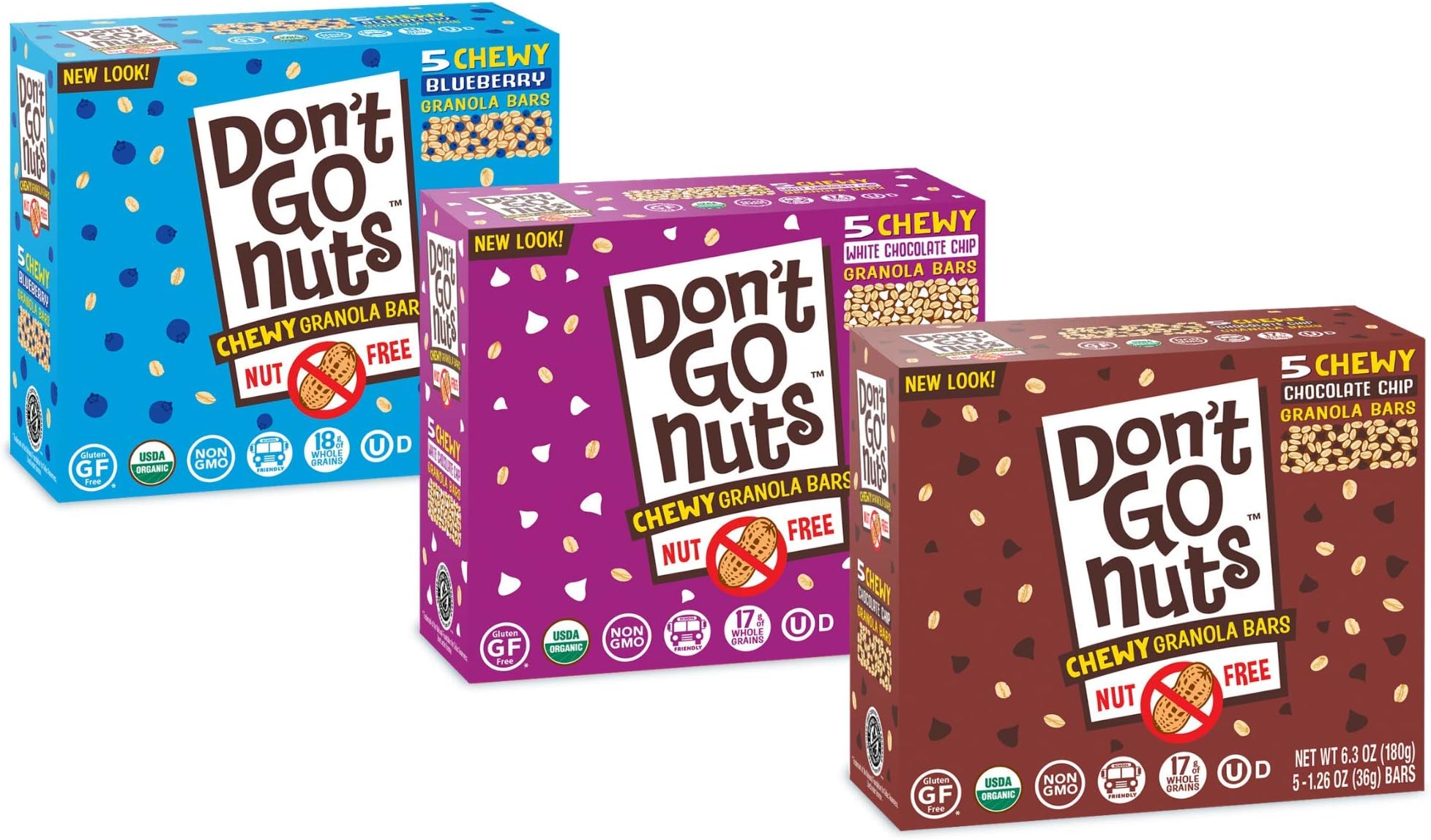 Don't Go Nuts Nut-Free Organic Snack Bars Variety Pack, 15 Count