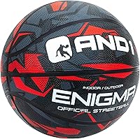 Vista 7 de AND1 Enigma Basketball - Streetball for Indoor and Outdoor Use, Deep Channel Construction and Durability Rojo/Negro