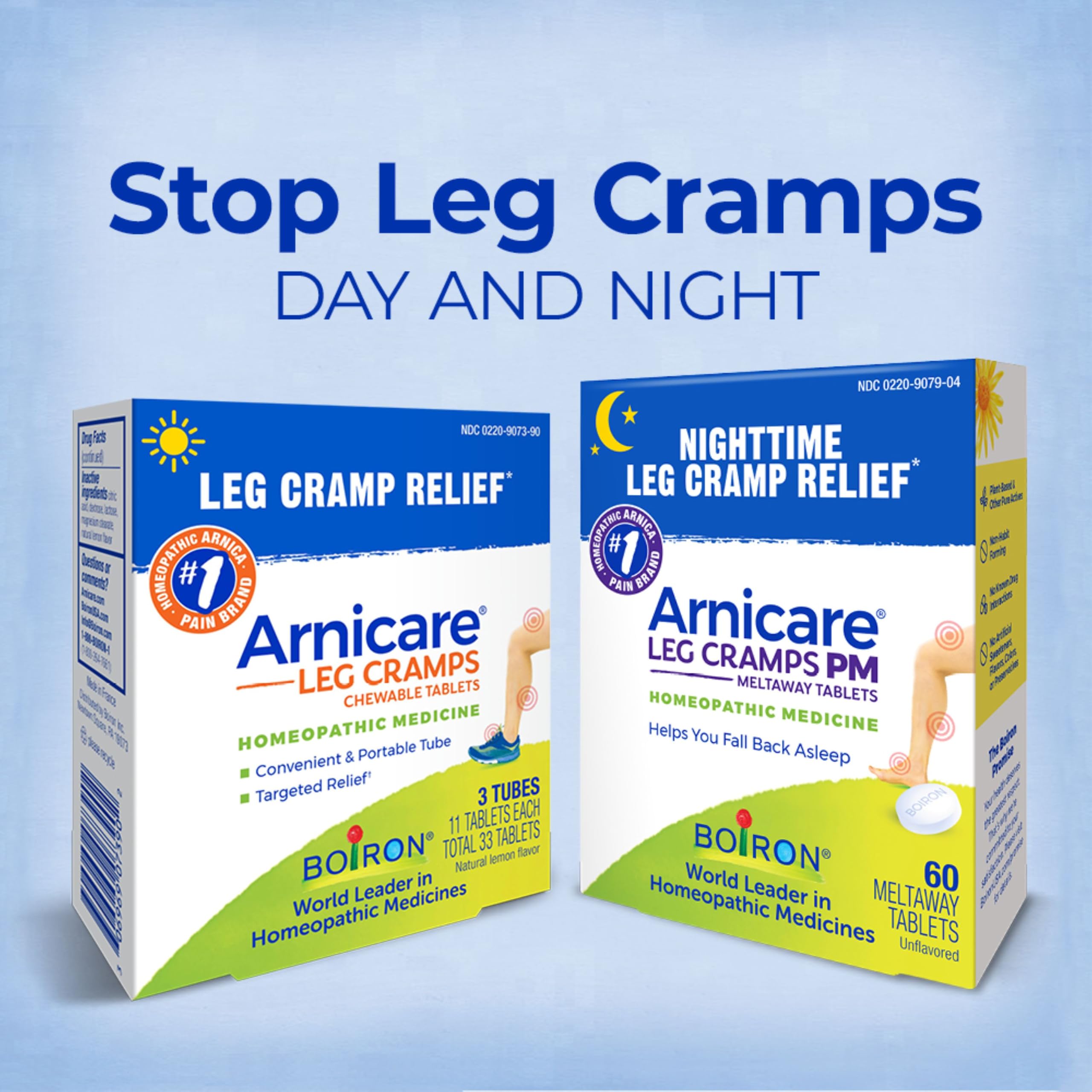 Boiron Arnicare Leg Cramps PM for Nighttime Relief from Cramping and Stiffness in Feet or Calves - 60 Tablets — Amazon image 6