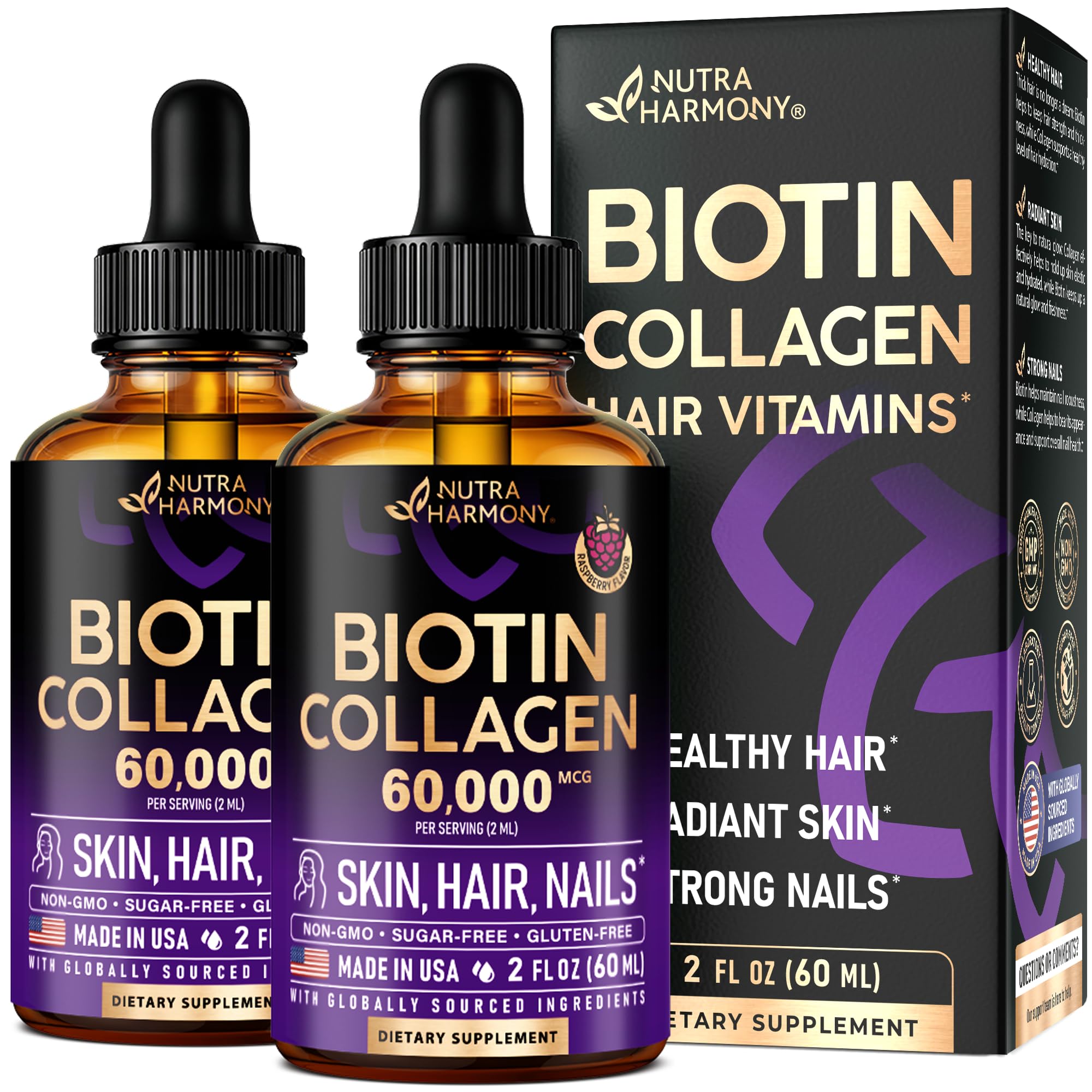 Liquid Biotin & Collagen 60,000mcg - Biotin for Hair Growth Support - 2 Oz — Amazon image 13