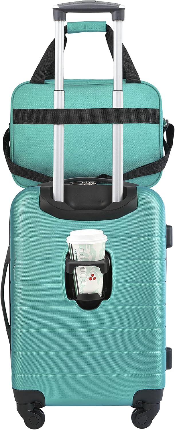 Wrangler El Dorado Lugggage Set with Cup Holder and USB Port, Teal, 2 Piece