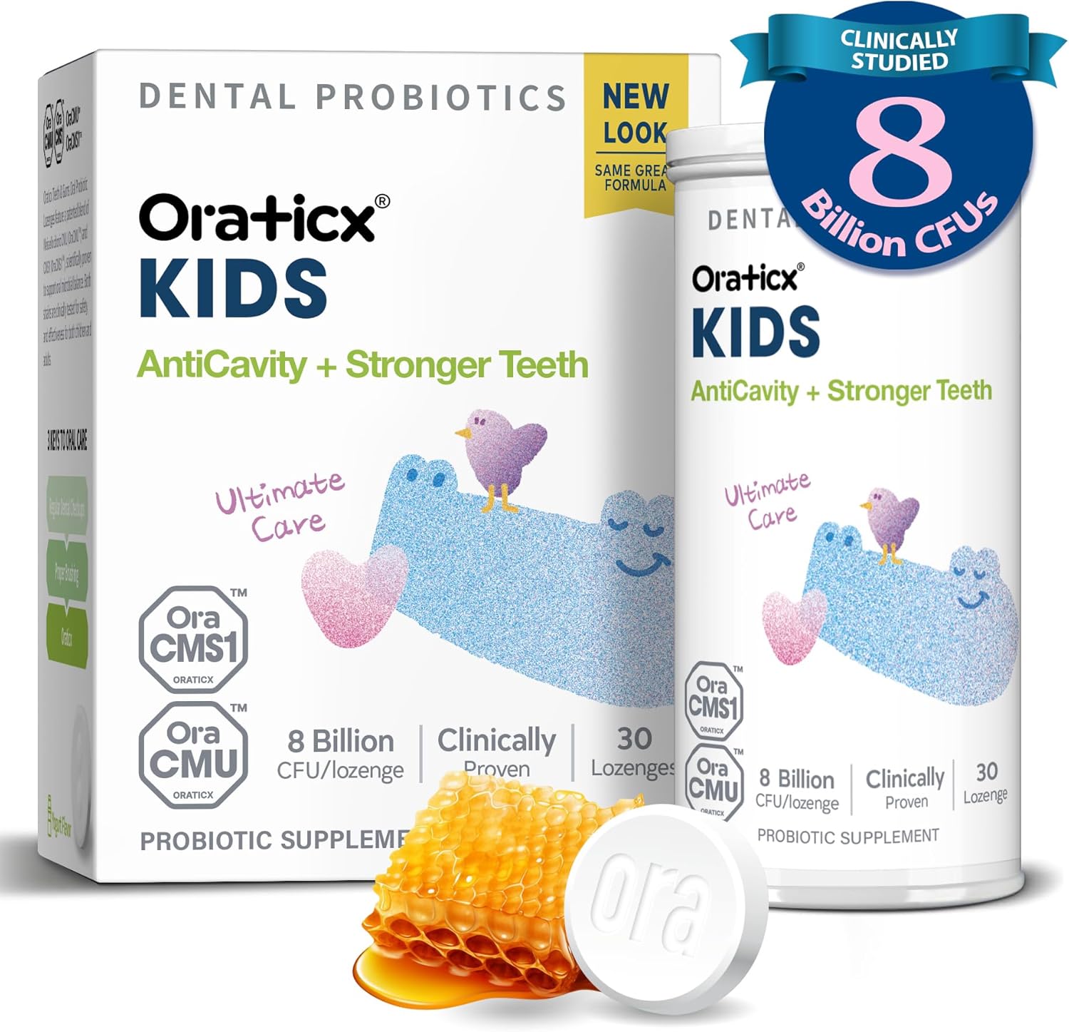 Kids Dental Probiotics for Anti-Cavity + Healthy Teeth and Gums, 8 Billion CFU Probiotics for Oral Health, Yogurt Flavor 1-PK Kids Dental Probiotics for Anti-Cavity + Healthy Teeth and Gums, 8 Billion CFU Probiotics for Oral Health, Yogurt Flavor 1-PK