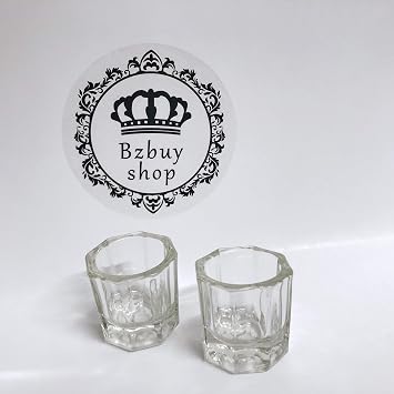 Bzbuy-shop 2 Nail Art Acrylic Liquid Powder Dappen Dish Glass Crystal Cup Glassware Tools