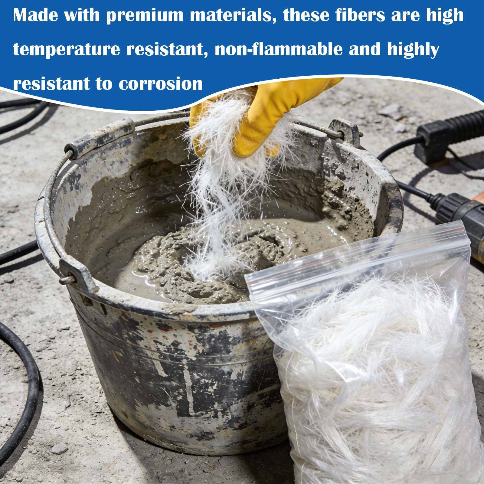 Fibre de Verre Haute qualité 2,2 LB pour béton, Ciment, époxy et mortier Renforcement, résistance à la Chalet à la Corrosion, idéale pour Applications DIY et Professionnelles