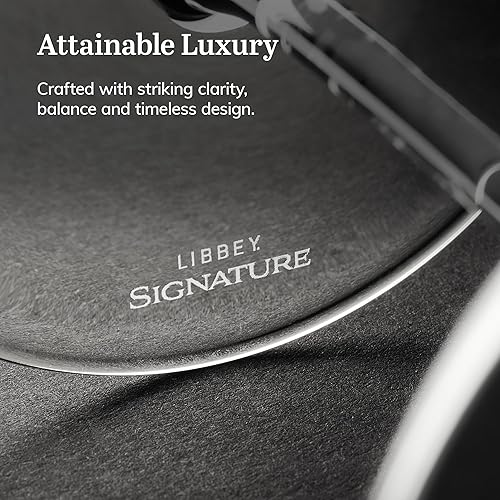 Miniatura 4 de Libbey Signature Stratford - Juego de 4 copas de vino tinto únicas de 24 onzas, juego de copas de vino grandes con tallo