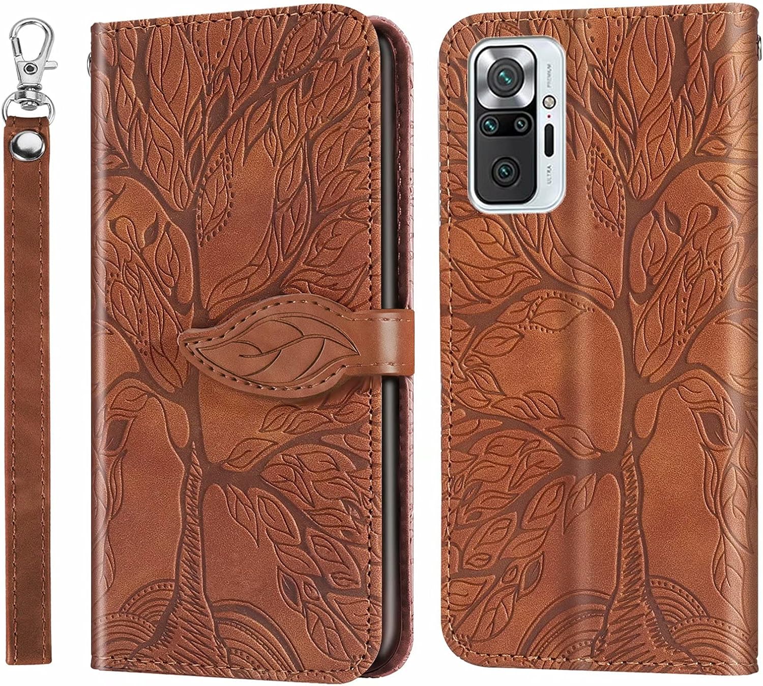 MUTOUREN Case Compatible with Xiaomi Redmi Note 10 Pro/Note 10 Pro Max PU Leather Protective Wallet Case Flip Cover Magnetic Closure Card Slot Bumper with 1* Screen Protector
