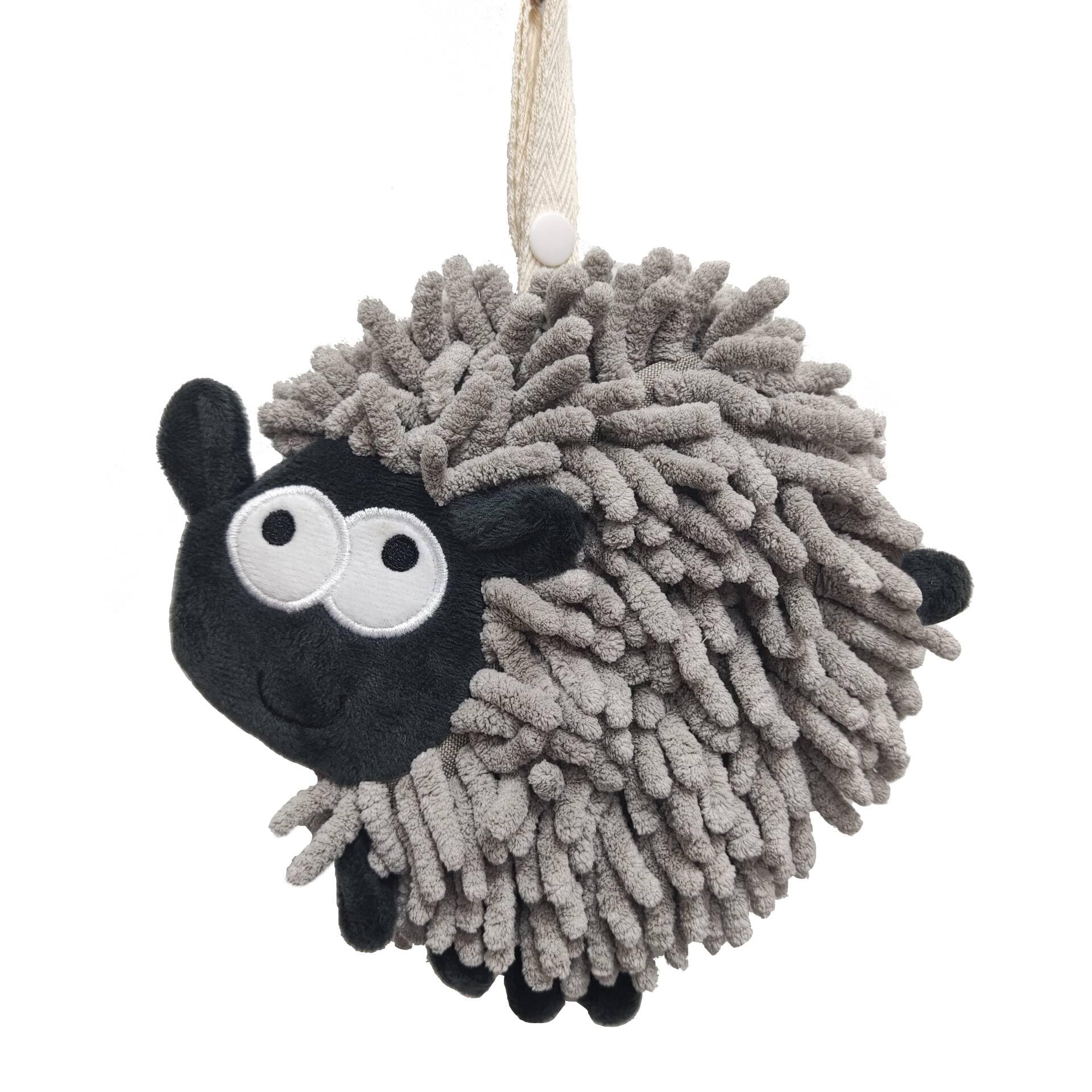 Sheep Funny Hand Towels for Bathroom Kitchen - Cute Decorative Sheep Decor Hanging Washcloths Face Towels Super Absorbent Soft - Gift for Friends and Family (Grey)