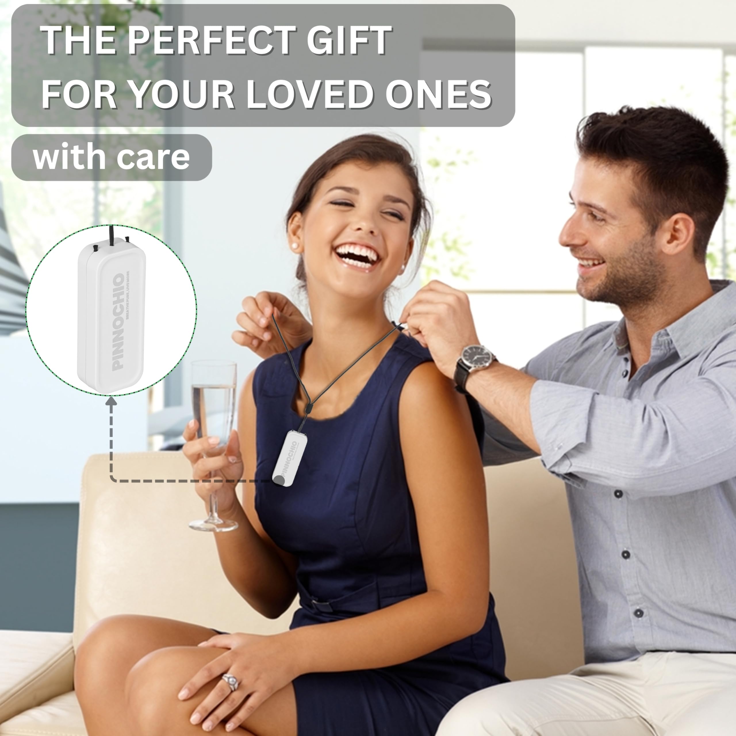 Pinnnochio Wearable & Portable Air Purifier | Home & Office 2-in-1 | 2 ''Tenticles on Top Gives 20 Million anions | 20 Hr Battery | Fast Charge | On Boost mode | Clear All Air Borne Disease. (WHITE) 4