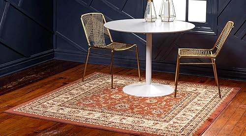 Miniatura 3 de Unique Loom - Colección Voyage - Alfombra redonda tradicional oriental, marrón, Polipropileno