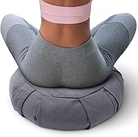 Cheer Collection Buckwheat Meditation Cushion - Ergonomic Yoga Floor Pillow for Posture Support & Comfort