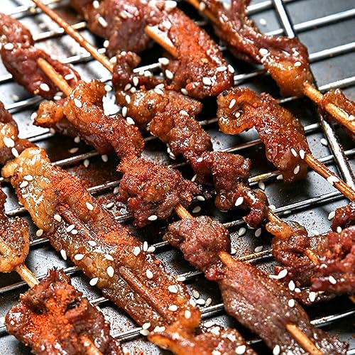 Miniatura 7 de TOPINCN Cesta de parrilla cuadrada de acero inoxidable plegable con mango de haya, red de parrilla de madera para parrilla de acero inoxidable,