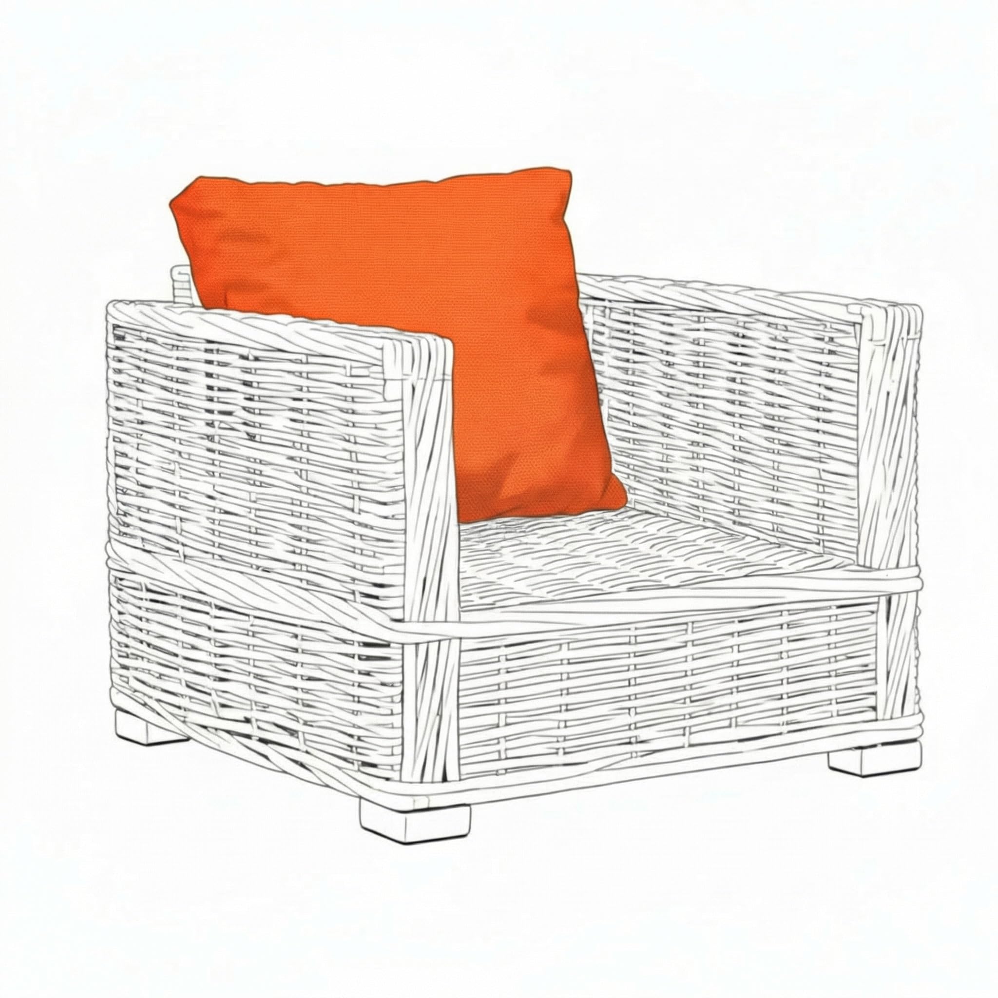Kosiproducts Replacement Rattan Cushions Water Resistant for Outdoor Patio Garden Seating [Orange, Cushion Only 80x40]