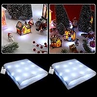 Vista 8 de Zhengmy 2 Piezas Manta de Nieve Iluminada de Navidad para Villa Navideña 4.9 pies x 16 pulgadas Manta de Nieve Artificial Preiluminada LED Camino