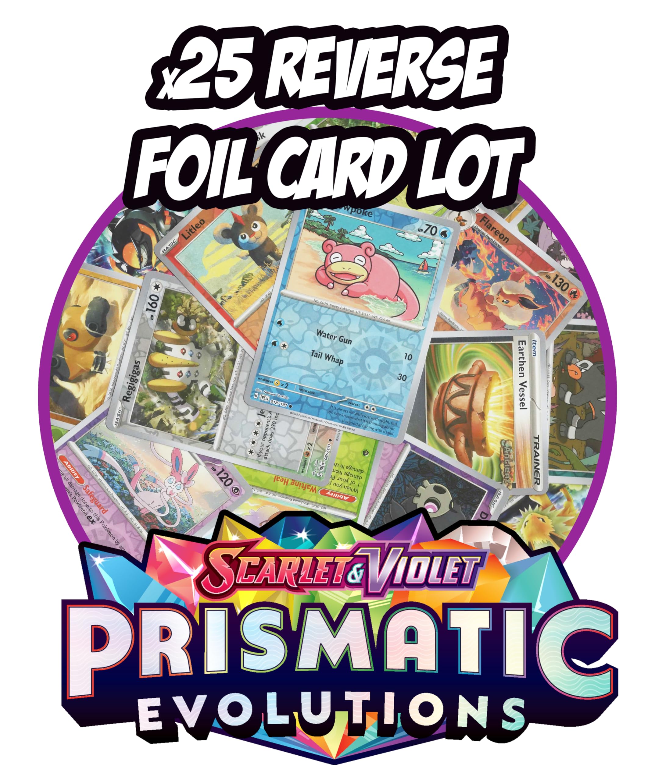 Pokemon - 25 Prismatic Evolutions Reverse Foil Card Lot