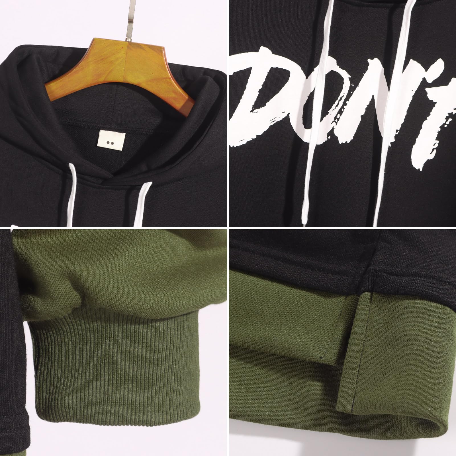 Felpa da Uomo con Cappuccio Stampa Patchwork Sweatshirt | Pullover Uomo Harajuku Stile di Strada Cotone Hoodie