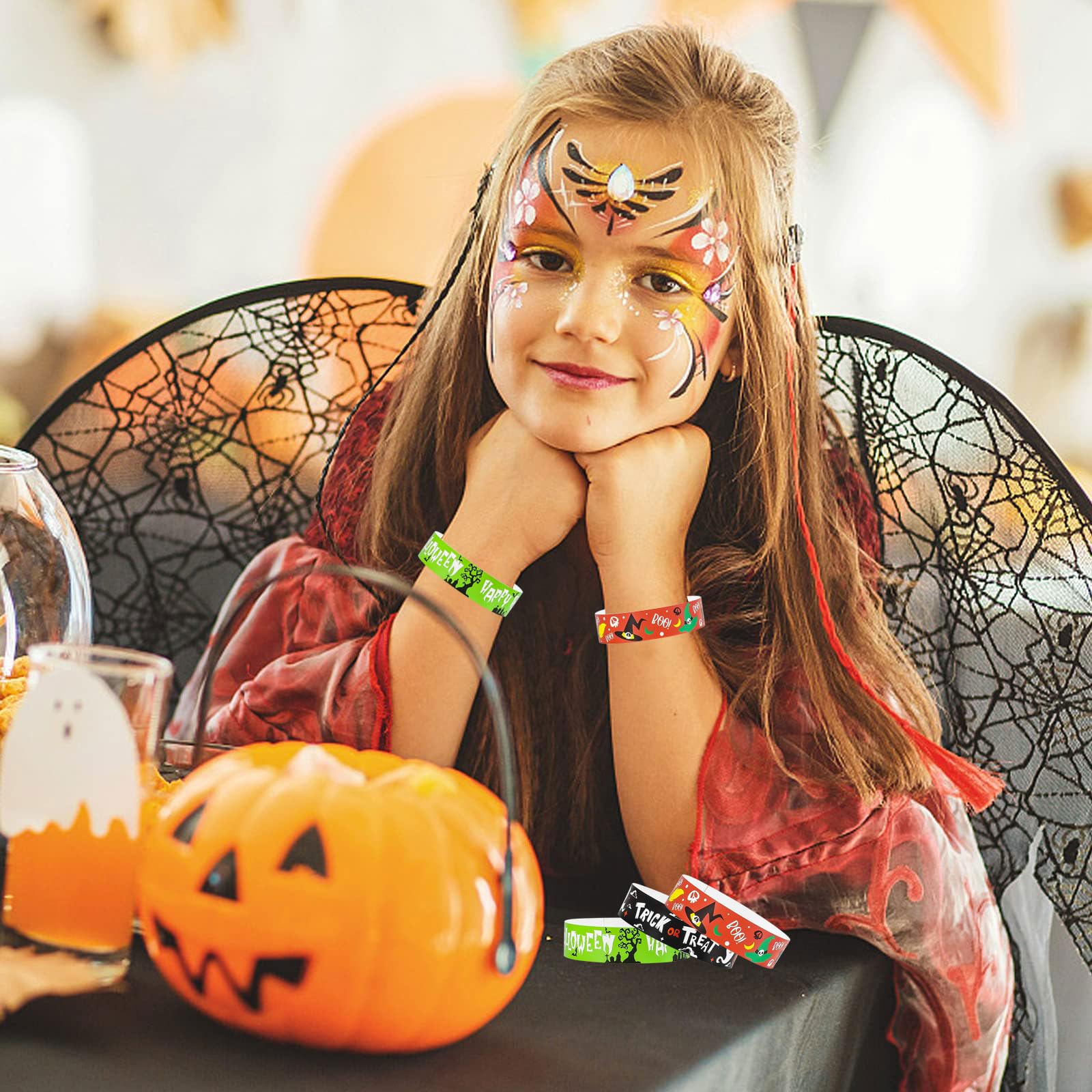 Amazon.co.jp: FINGOOO ハロウィン リストバンド 使い捨て 紙 300枚 