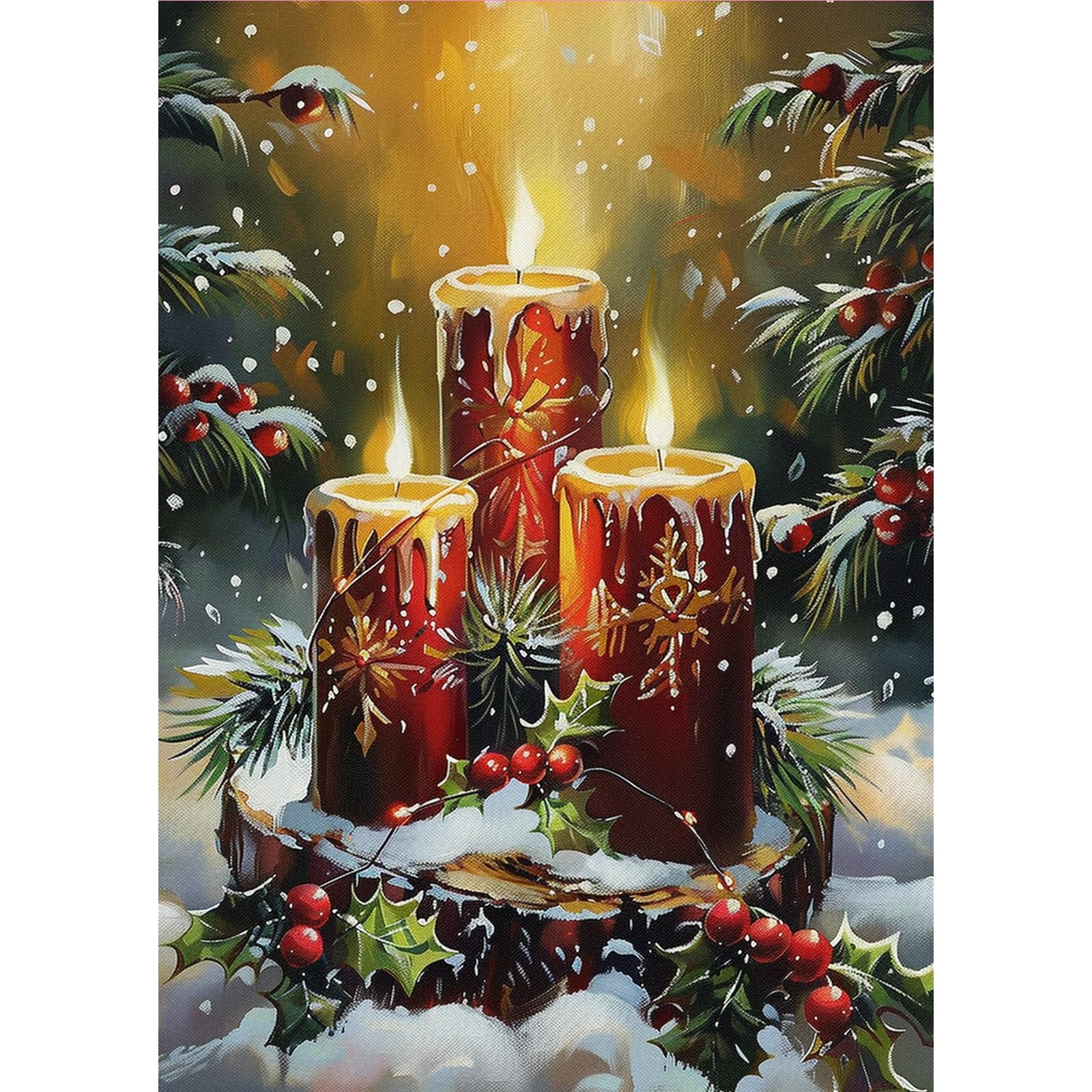 MOGTAA Christmas Diamond Art Painting Kits for Adults, Christmas Candle DIY 5D Diamond Painting Kits for Adults Beginners, Full Drill Diamond Dots Crystal Art Kits for Home Decor Gifts 30x40cm