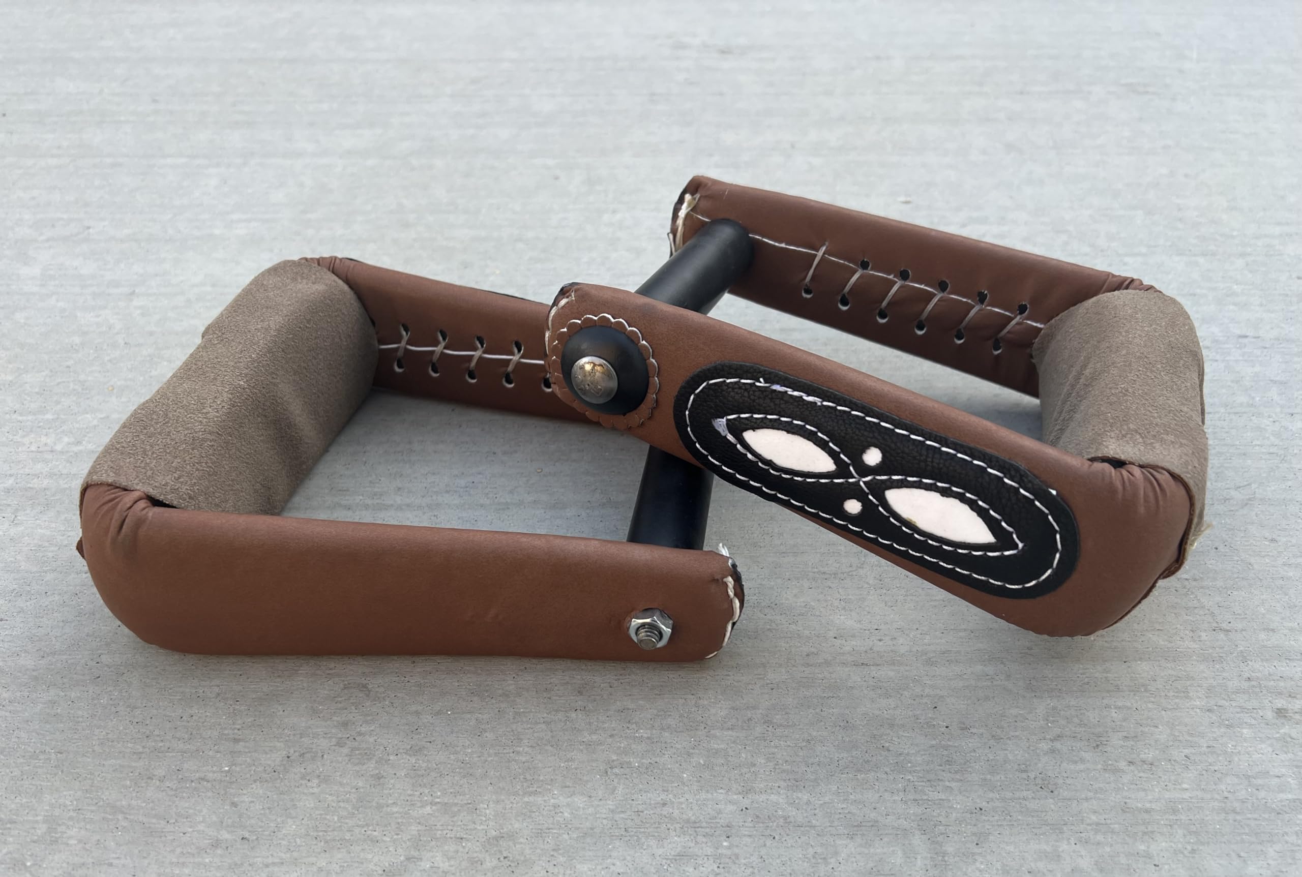 Brown and Black Charro Saddle Stirrups, Estribos para Montura, Horse Saddle Parts