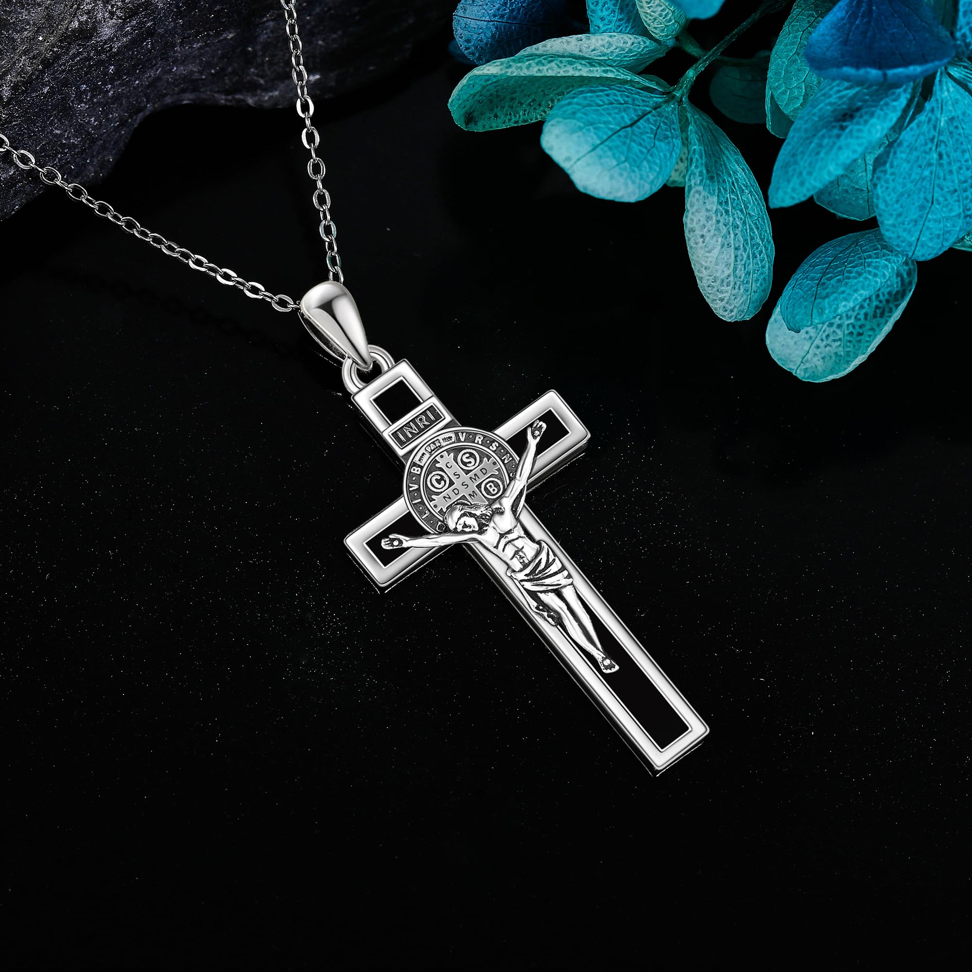DAYLINLOVE Kreuz-Halskette S925 Sterlingsilber Kreuz Kette Anhänger Religiösen Schmuck Geschenkefür Damen