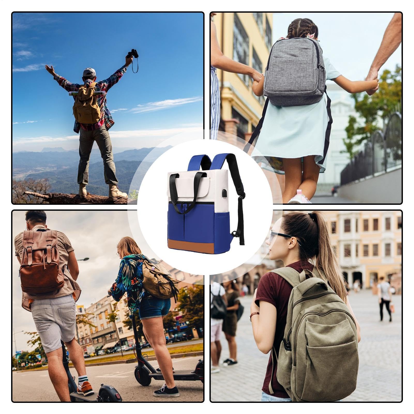 Zaino casual zaino scolastico | Borsa scuola con porta di ricarica | USB, computer borsa universitaria casual per escursioni professionali nel fine settimana