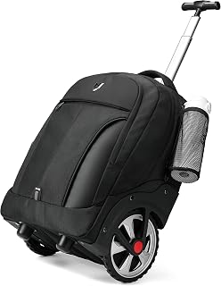 Rolling ,Waterproof Backpack with Wheels for Business, College Student and Travel Commuter, Carry on Backpack with Laptop Compartment, Fit 17 Inch Laptop, Wheeled Backpack for Adults