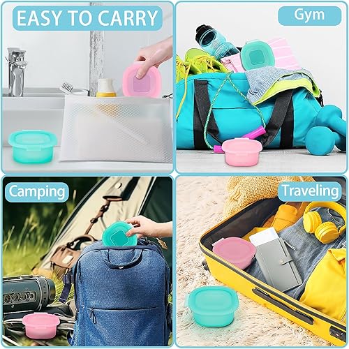 Miniatura 6 de AIDIMMING Soporte para barra de champú, funda de jabón de viaje, recipiente de jabón de silicona a prueba de fugas, jabonera con capa de drenaje,