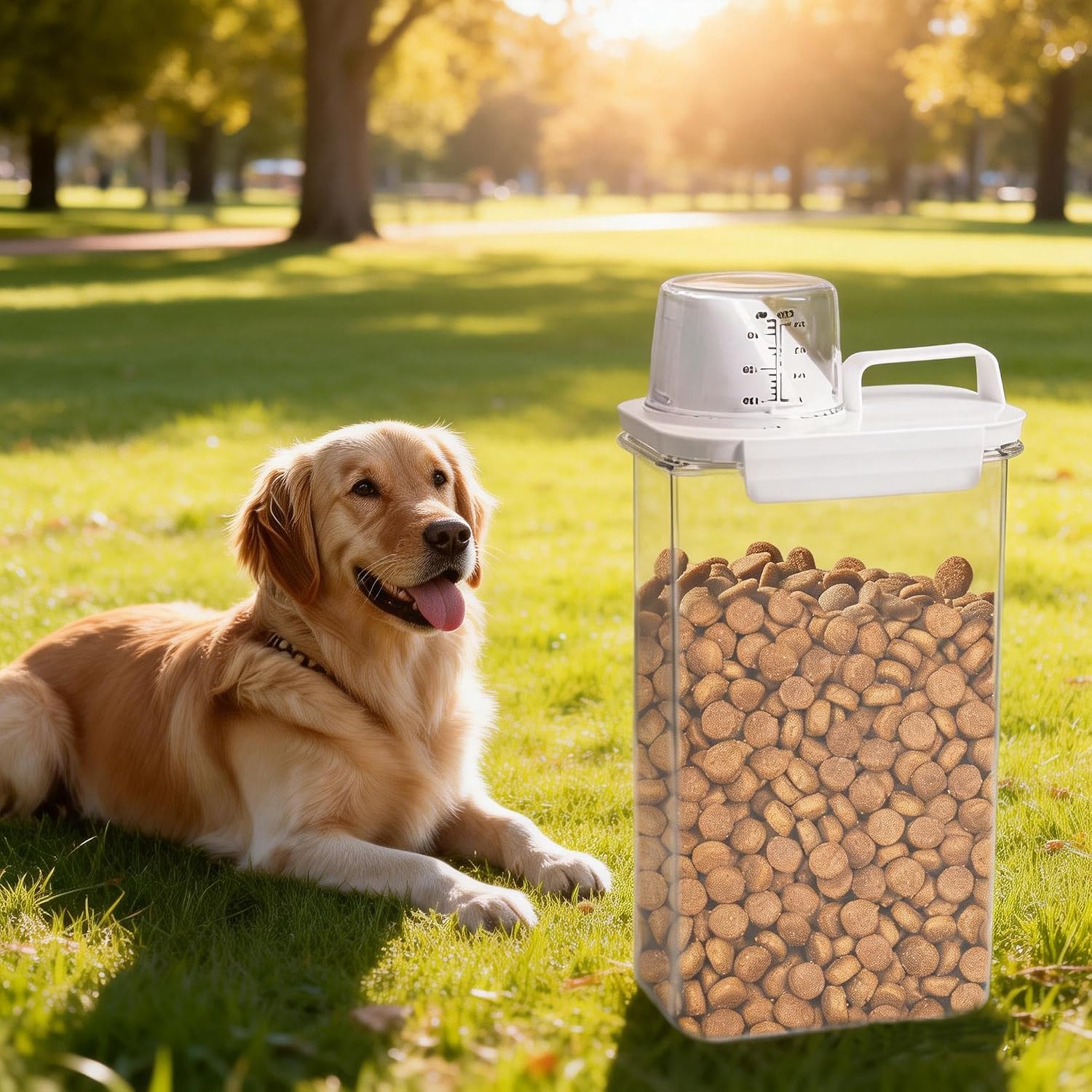 Rice Storage Container, 3-5 Lbs Tcereal Storage Container, White | Airtight Rice Container, Cat Dog Food Storage Container, BPA Free Portable Cereal Container for Kitchen Rice, Soybean Storage