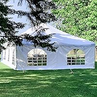 Vista 5 de Quictent 20x40 Tienda de campaña ignífuga para fiestas de poste de PVC resistente Vinly Pole Tienda de campaña de fiesta de boda con bolsas