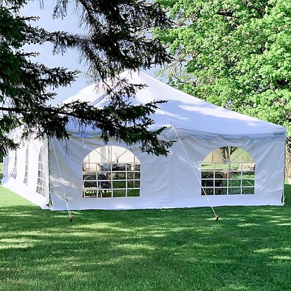 Quictent 20x40 Fire Retardant Pole Party Tents Heavy Duty PVC Vinly Pole Tent Wedding Party Canopy with Carry Bags