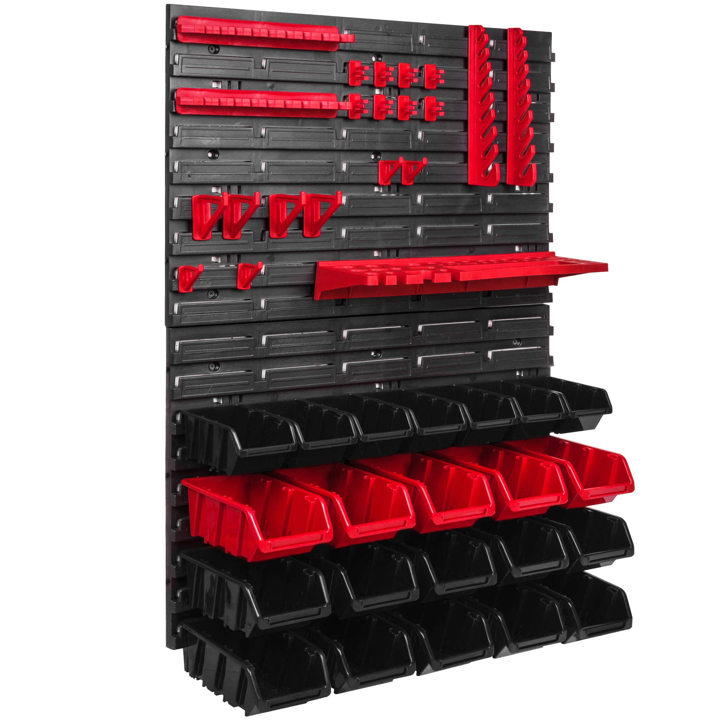 Sistema de almacenamiento de pared, 576 x 780 mm, soportes para herramientas, 22 unidades Cajas apilables, cajas de almacenaje