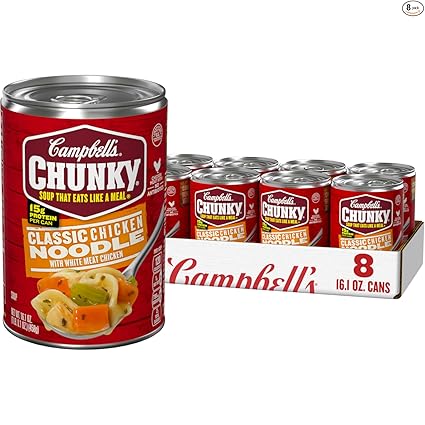 Campbell’s Chunky Soup, Classic Chicken Noodle Soup, 16.1 Oz Can (Case of 8)~ After Coupon & S&S @ Amazon