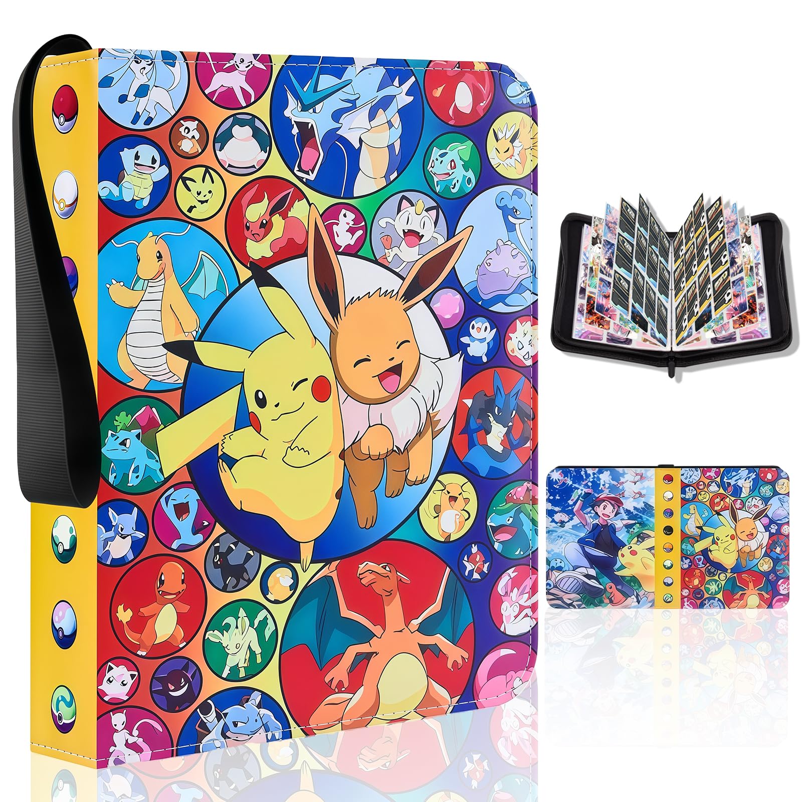 Classeur Pour Cartes 33x40cm – 50 Pages, 900 Cartes, Fermeture éclair, Cuir PU Imperméable