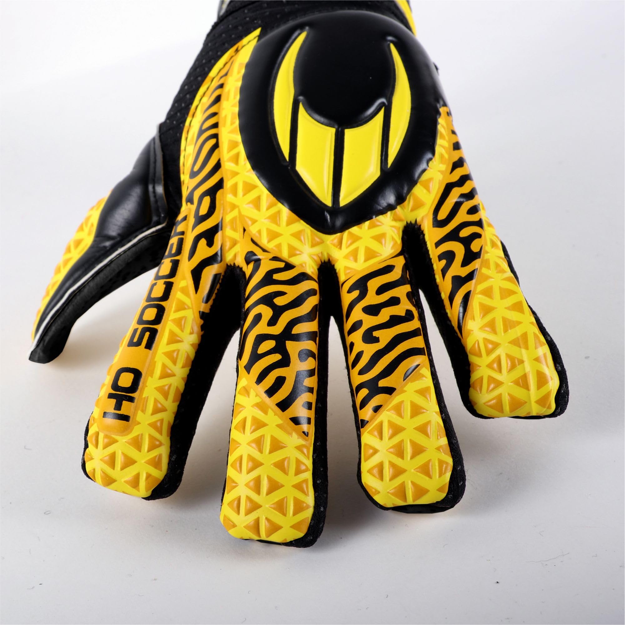 HO Soccer HG Initial NG HARDGROUND Guantes de Portero, Negro/Amarillo
