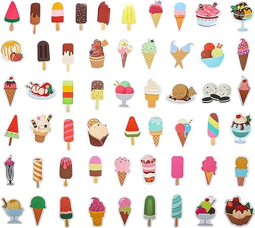 Miniatura 2 de Paquete de 100 calcomanías de helado, recuerdos de fiesta de helado, decoraciones de cumpleaños