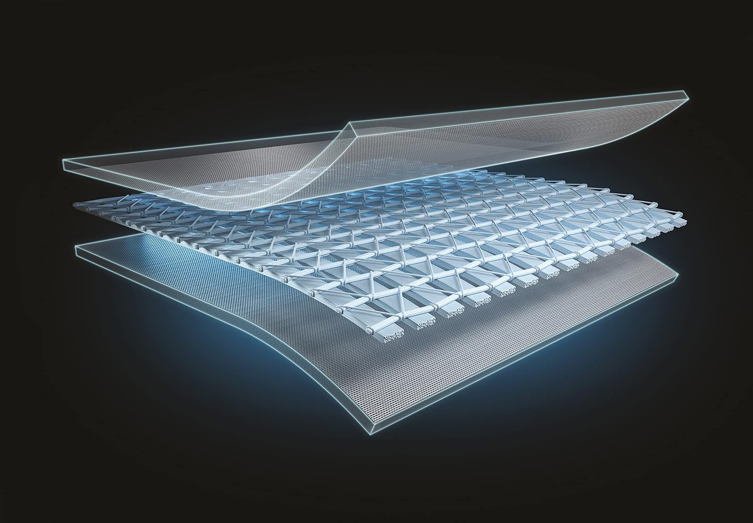 Diagram showing the multi-layered construction of the Intex PureSpa material.