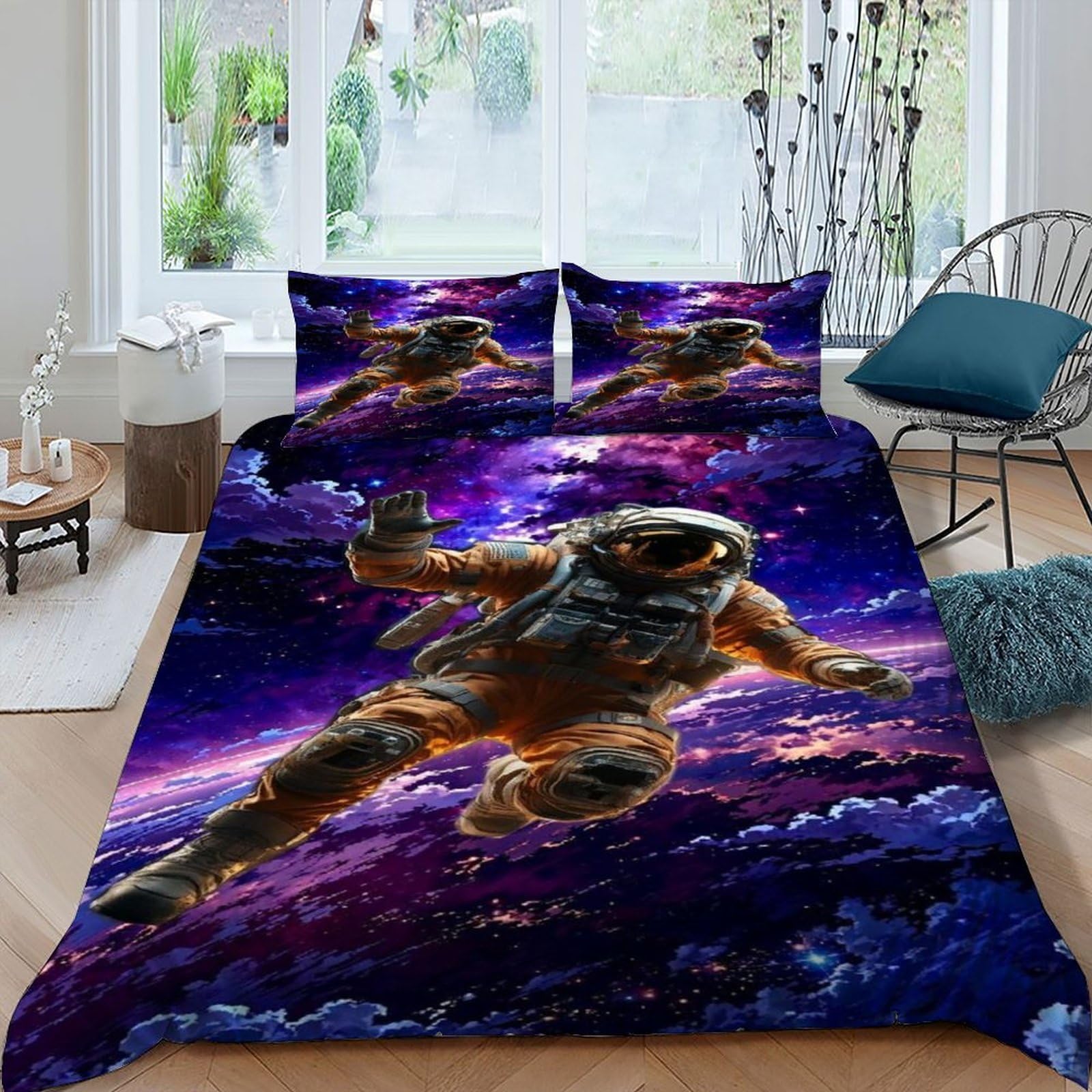 Parure de lit galaxie Mars ensemble literie microfibre 220x240cm
