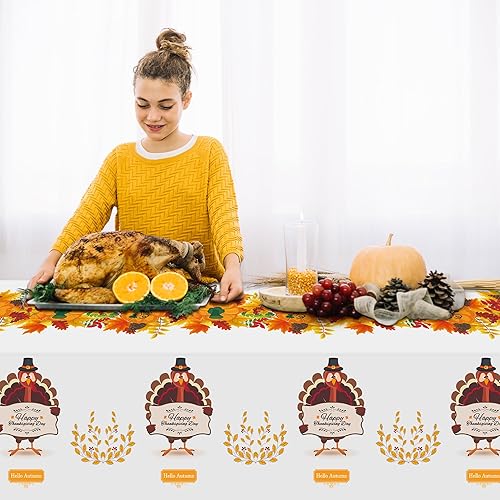 Miniatura 5 de OHOME Paquete de 3 manteles desechables de Acción de Gracias, suministros de fiesta de Acción de Gracias de otoño para decoración de mesa de Acción