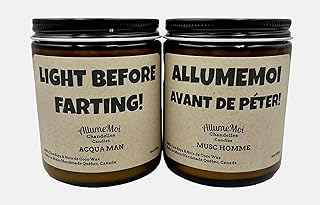 AllumeMoi AVANT DE PÉTER, Bougie Drôle, Cadeau Amusant pour Toutes les Occasions-Crémaillère Personnalisée Maison,Anniversaire,Salle de Bain (Mangue Papaye, Anglais)