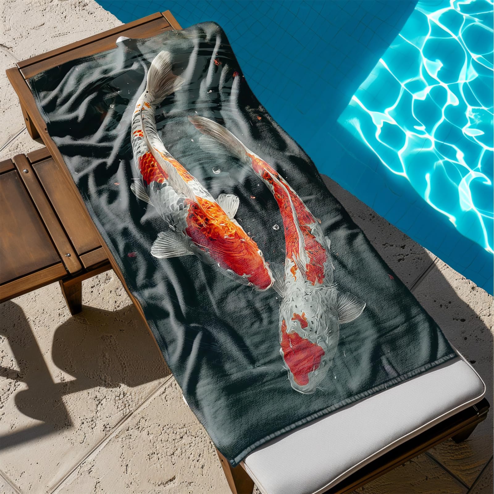 Générique Serviette de Plage XXL Carpe Rouge | Grande Taille Serviette de Plage et Douche Avec Elastique Microfibre Absorbante et Légère Sport Séchage Rapide