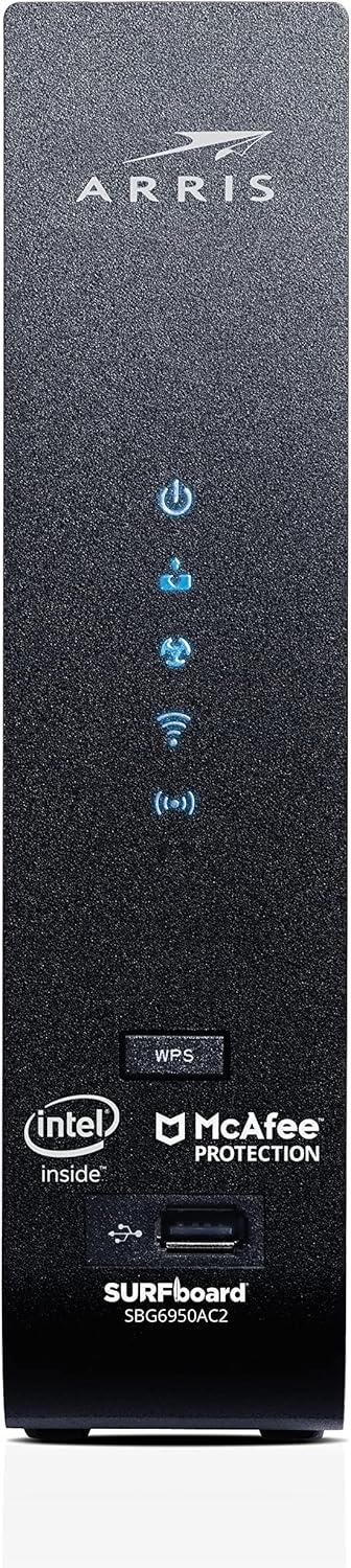70% оƒƒ Dіѕсоunt Arris SURFboard (16x4) Docsis 3.0 Cable Modem Plus AC1900 Dual Band Wi-Fi Router, Certified for Xfinity, Spectrum, Cox & More (SBG6950AC2),Black