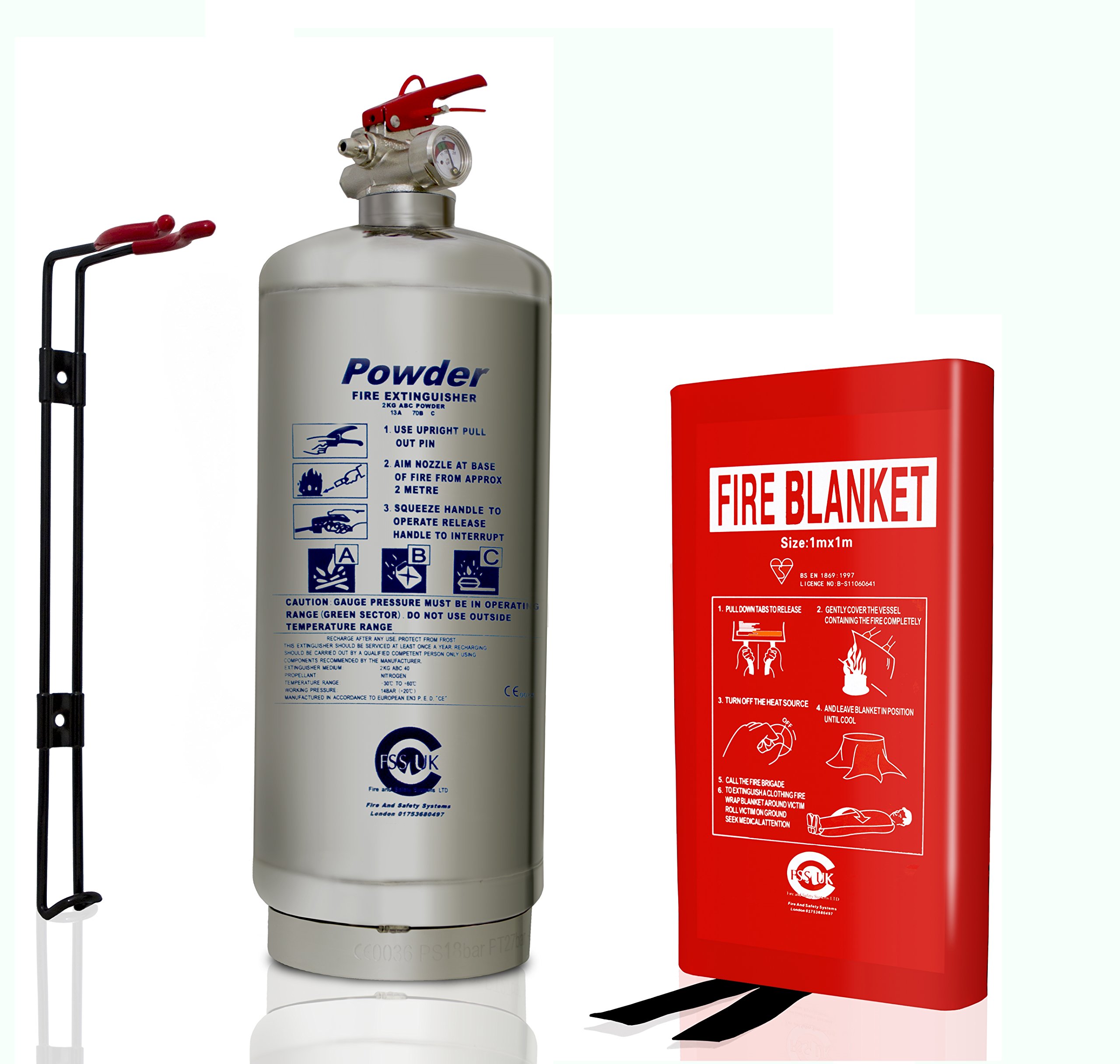 Buy Chrome Silver Finish FSS UK Plus 2 KG ABC Dry Powder FIRE