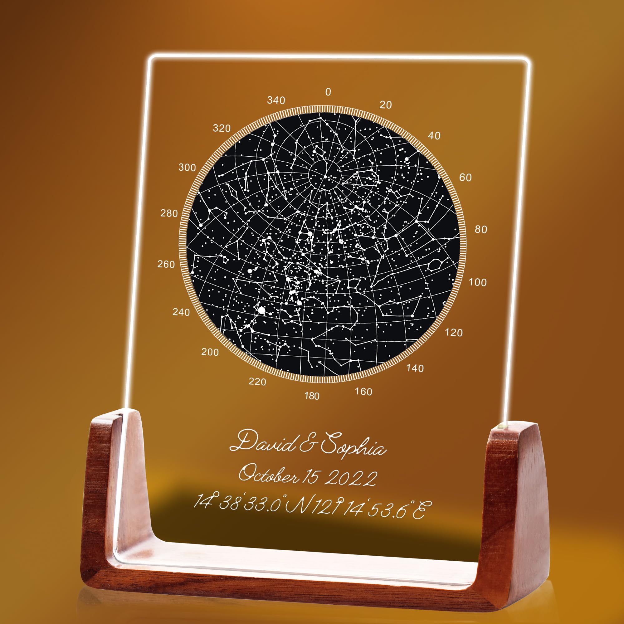 Toyofmine Star Plaque Personalized First Date Map - Custom Star Map - Where We Met Map